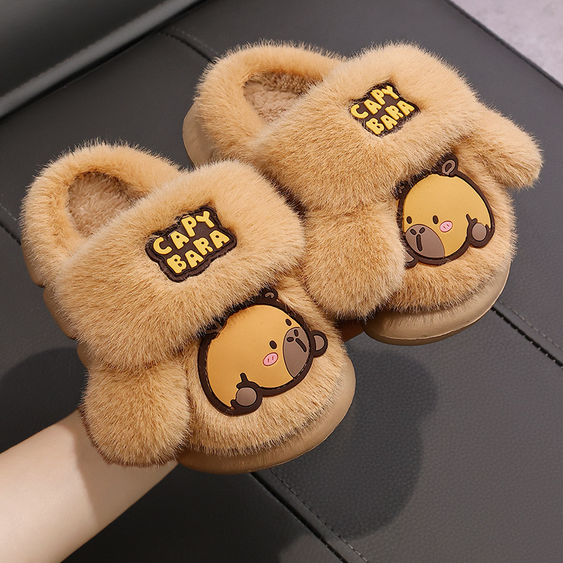 Unisex puuvillased sussid su suletud varbaga, karikatuurne loomamuster, PVC talla, libisemiskindlad, hingavad