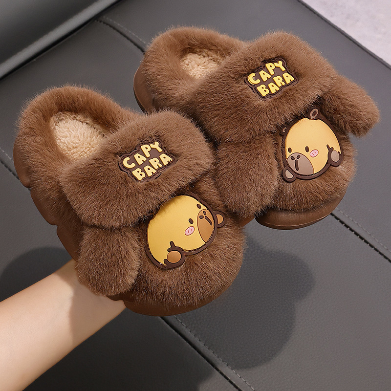 Unisex puuvillased sussid su suletud varbaga, karikatuurne loomamuster, PVC talla, libisemiskindlad, hingavad