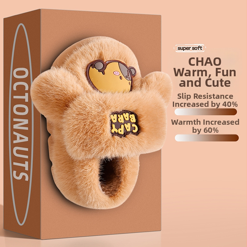 Unisex puuvillased sussid su suletud varbaga, karikatuurne loomamuster, PVC talla, libisemiskindlad, hingavad