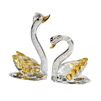 Kryštálová labuť ozdoba, čínske štýl, stolová ozdoba, darčekové balenie, Qiannuo