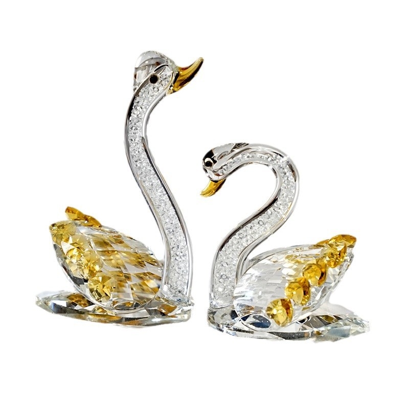 Kryštálová labuť ozdoba, čínske štýl, stolová ozdoba, darčekové balenie, Qiannuo