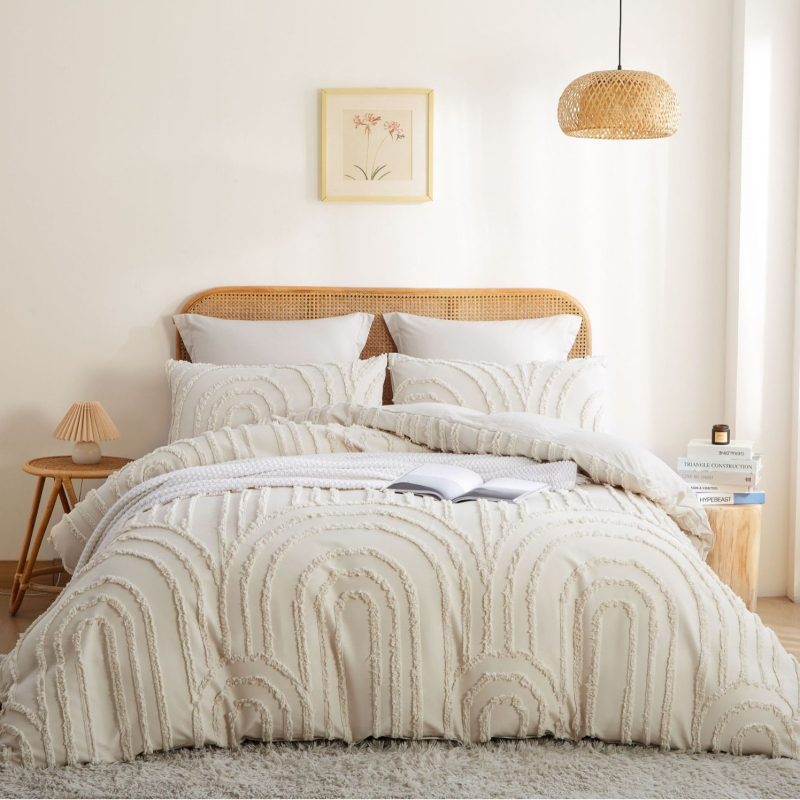 Baoshijia 3-τεμαχίο σετ καλύμματος παπλώματος, χημική ίνα, ψηφιακή εκτύπωση, φινίρισμα με τρίψιμο, Διαθέσιμη προσαρμογή