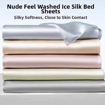 Posteľná plachta z ľadového hodvábu a viskózy, twill väzba, jednoduchý vzor, tkanina farbená, jednoduchý štýl
