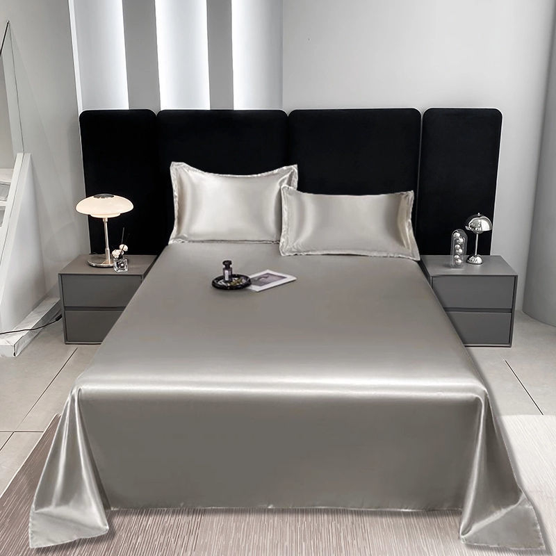 Спален чаршаф: ледена коприна и вискоза, твил тъкан, без шарка, боядисана тъкан, прост стил