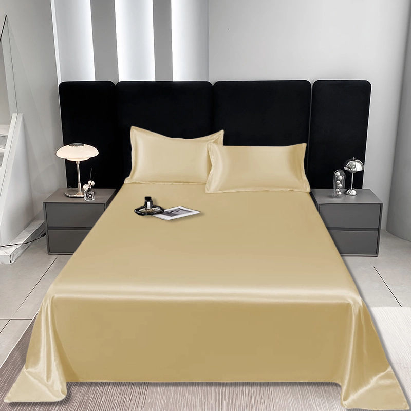 Спален чаршаф: ледена коприна и вискоза, твил тъкан, без шарка, боядисана тъкан, прост стил