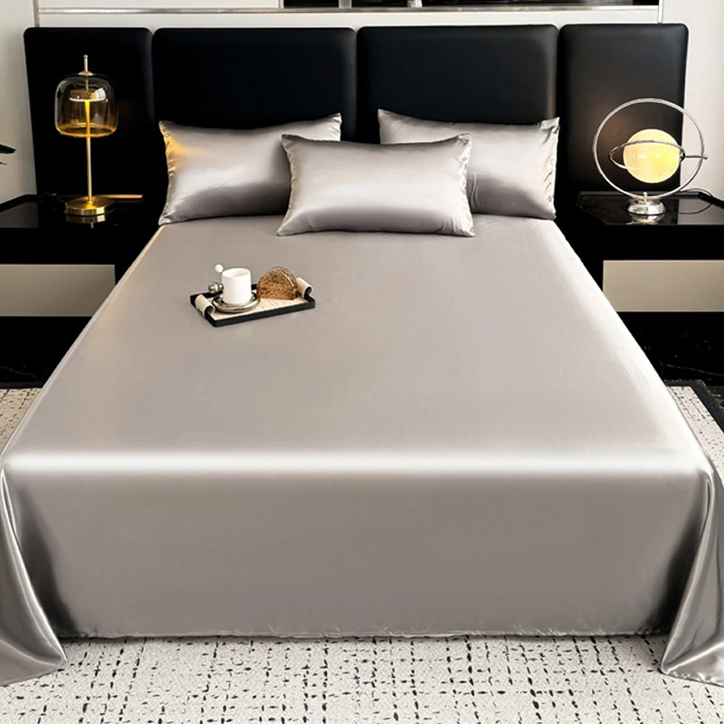 Спален чаршаф: ледена коприна и вискоза, твил тъкан, без шарка, боядисана тъкан, прост стил