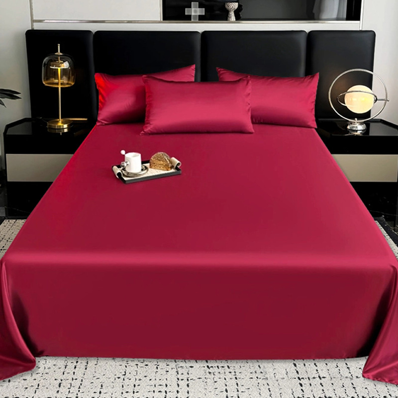 Спален чаршаф: ледена коприна и вискоза, твил тъкан, без шарка, боядисана тъкан, прост стил