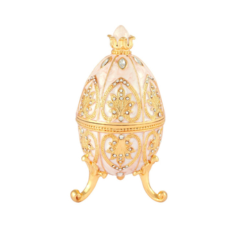 Cutie pentru bijuterii din aliaj, design emailat de ou Fabergé, stil modern de artă, gata pentru cadou