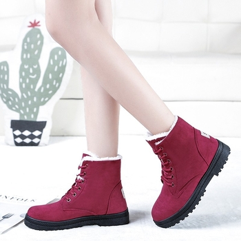 Снежни ботуши за жени, зима, PU горна част, PU стелка, подметка от гума