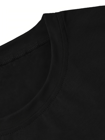 Tricou damă cu citat inspirațional, croială lejeră, guler rotund, mâneci scurte, bumbac tricotat, imprimeu cu litere