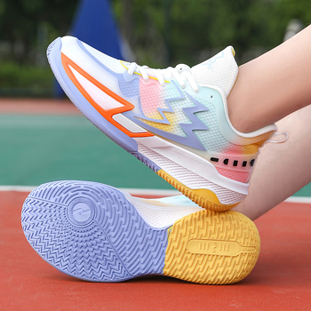 Детски обувки за баскетбол Big3, унисекс, дишащи мрежести горнища, износоустойчива конструкция, предни връзки, нисък горнище, антихлъзгаща гумена подметка, амортизация