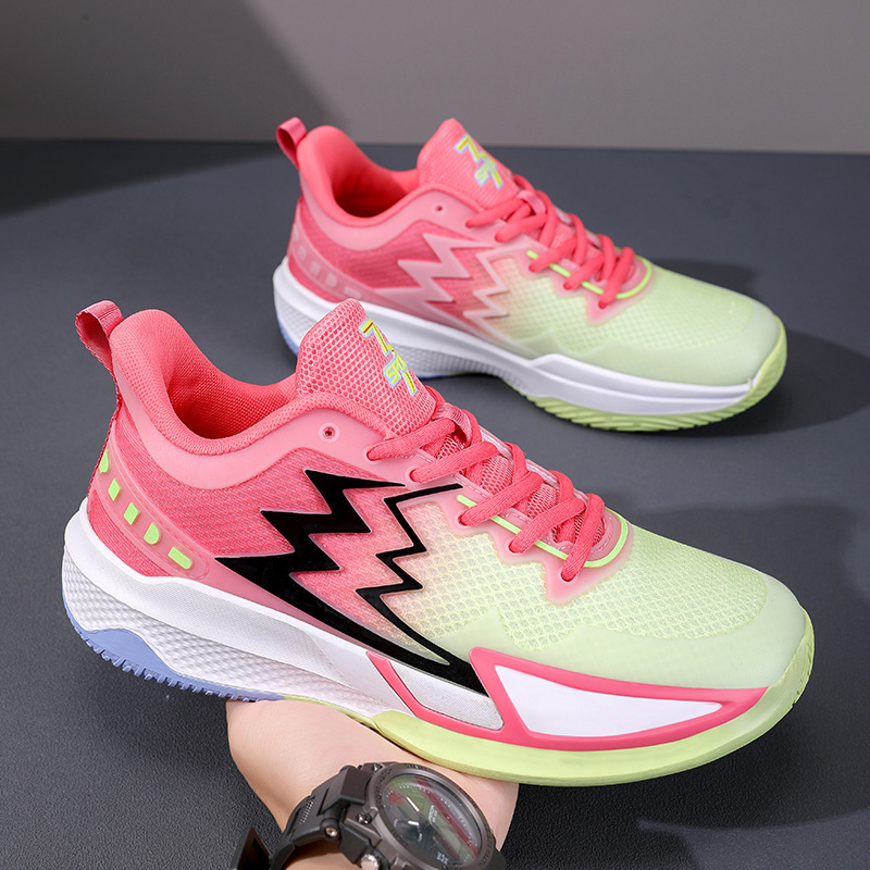 Детски обувки за баскетбол Big3, унисекс, дишащи мрежести горнища, износоустойчива конструкция, предни връзки, нисък горнище, антихлъзгаща гумена подметка, амортизация