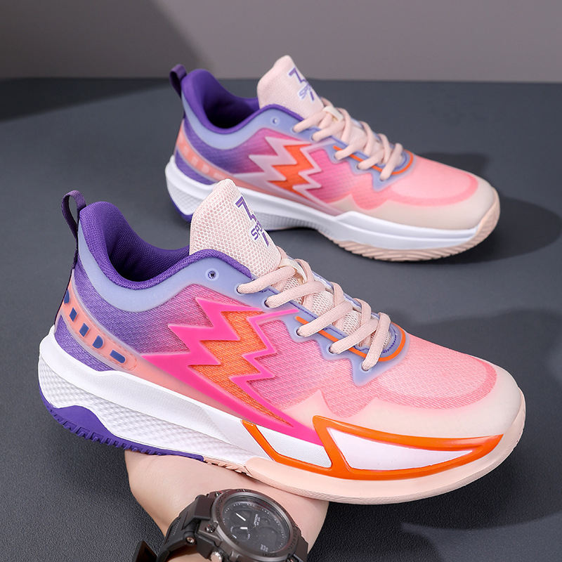 Детски обувки за баскетбол Big3, унисекс, дишащи мрежести горнища, износоустойчива конструкция, предни връзки, нисък горнище, антихлъзгаща гумена подметка, амортизация