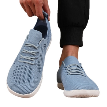 Loafers respirabili din plasă, vârf rotund, talpă EVA, închidere cu șireturi, unisex, pantofi casual de vară