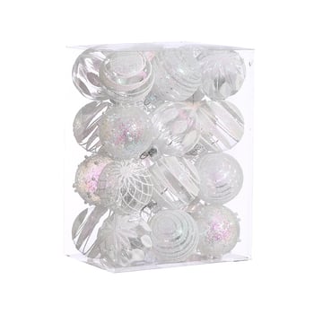 Vianočné gule ozdoba PS materiál, moderný minimalistický štýl, poloručne-polomontáž, 2025 Vianočná guľa 5