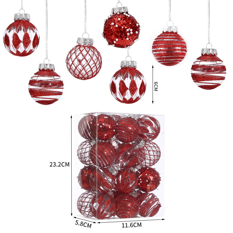 Vianočné gule ozdoba PS materiál, moderný minimalistický štýl, poloručne-polomontáž, 2025 Vianočná guľa 5