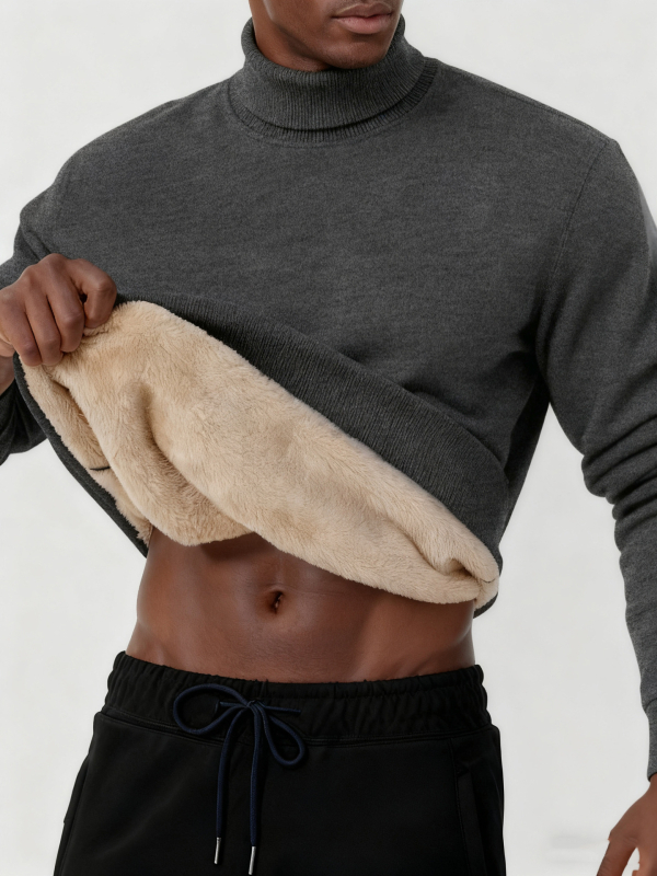 Muški pulover s flis podstavom, bez kapulje, sportsko casual stil, 96% poliester