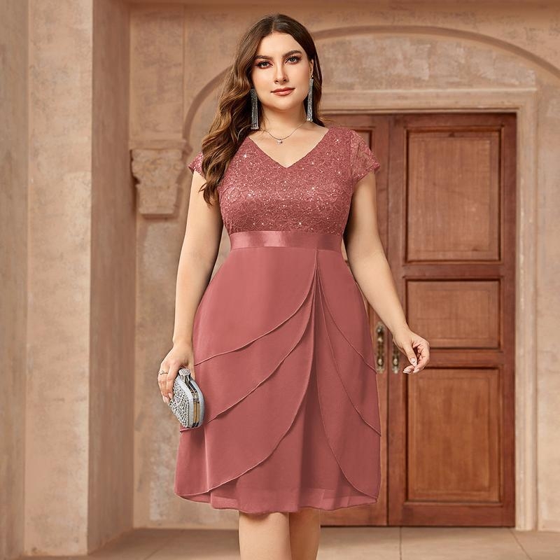 Svadobné šaty s čipkou a flitrami, dlhé rukávy, Vinylon materiál, pre všetky ročné obdobia, pre ženy stredného a staršieho veku