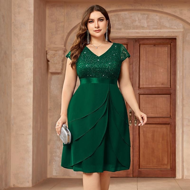 Svadobné šaty s čipkou a flitrami, dlhé rukávy, Vinylon materiál, pre všetky ročné obdobia, pre ženy stredného a staršieho veku