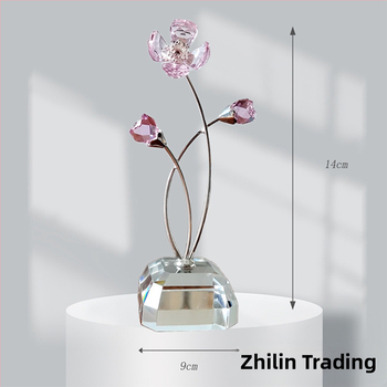 Kryštálová štvorlístka – večná kvetina, rastlinná ozdoba v darčekovej krabičke, moderný minimalistický štýl