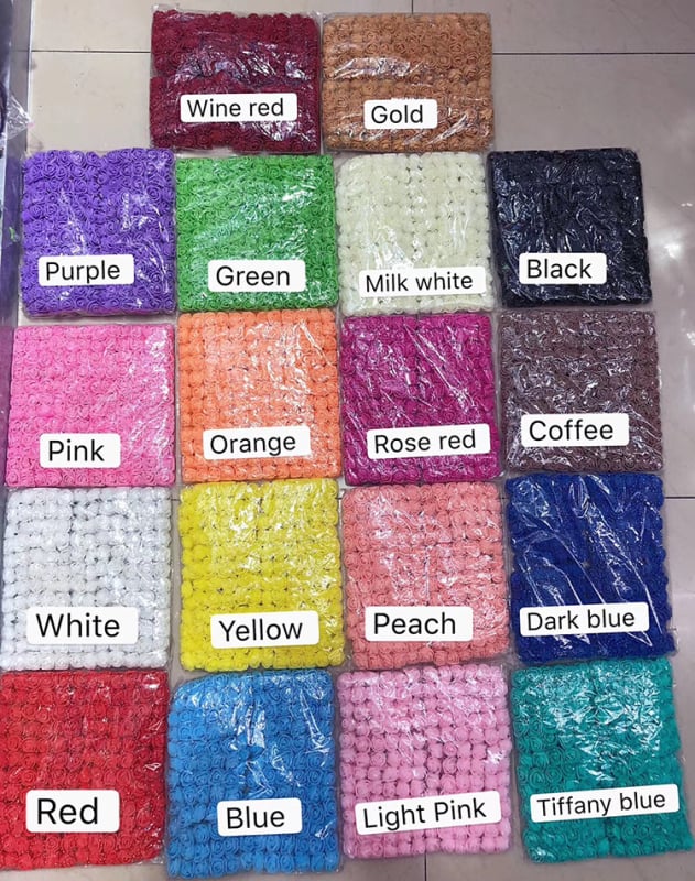 Maokai Večná ruža – Mini PE penyová umelá ruža pre DIY čelenku a veniec; MOQ 2 balenia; 500 kvetov na balenie