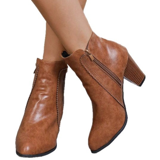 Ženske modne čizme, euro-američki stil, oštar vrh, chunky peta, bočni zatvarač, PU gornji dio