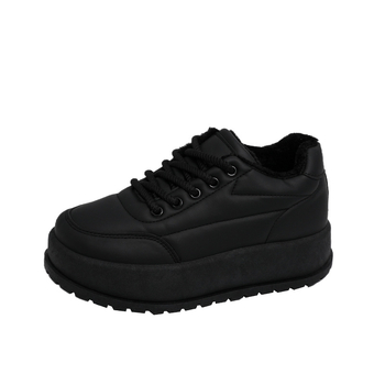 Unisex tenisice od umjetne PU kože, fleece podstava, niski gornji dio, okrugla prst, vezanje, debeli gumeni potplat