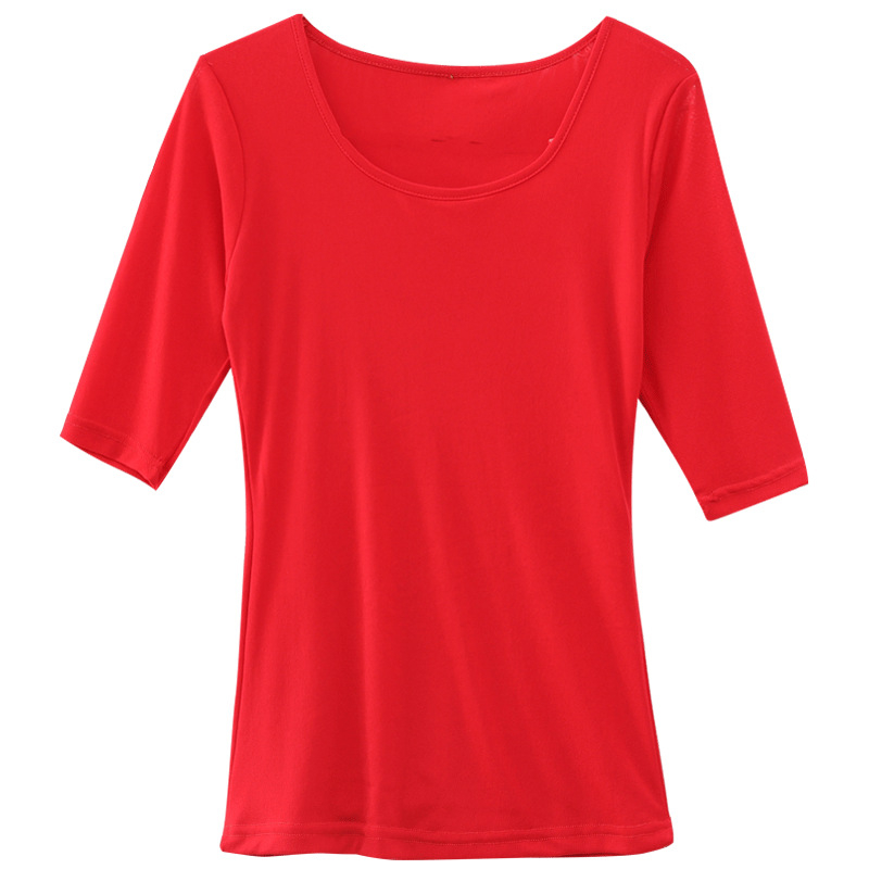 Najlon majica s mrežastim materijalom, uski kroj, okrugli izrez, pola rukava, srednja duljina 50–65 cm