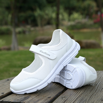 Ženske mrežaste casual tenisice s PU gornjim dijelom, prozračna mreža u unutrašnjosti, EVA đon, Velcro zatvaranje, niski potpetica