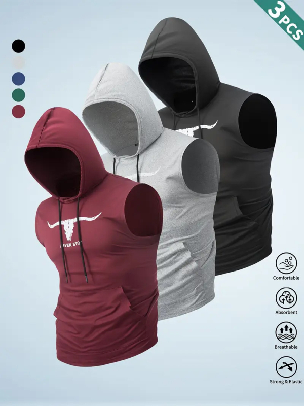 Muški top s kapuljom, 100% poliester, 180-250 g, okrugli izrez, tiskani dizajn