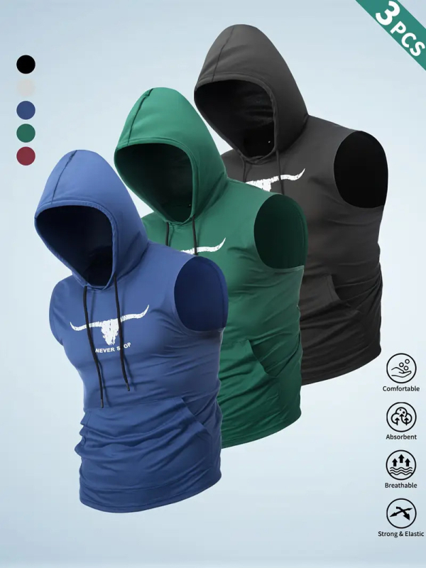 Muški top s kapuljom, 100% poliester, 180-250 g, okrugli izrez, tiskani dizajn