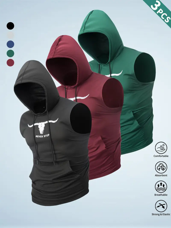 Muški top s kapuljom, 100% poliester, 180-250 g, okrugli izrez, tiskani dizajn