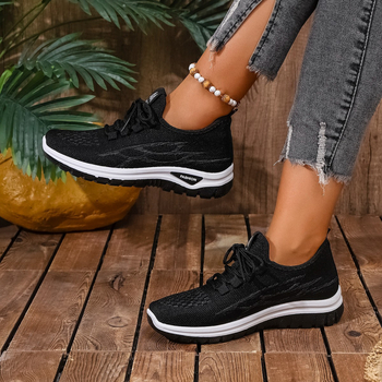 Ženske platforme s prozračnim mrežastim gornjim dijelom, vezanje sprijeda, okrugli vrh, niski potplat