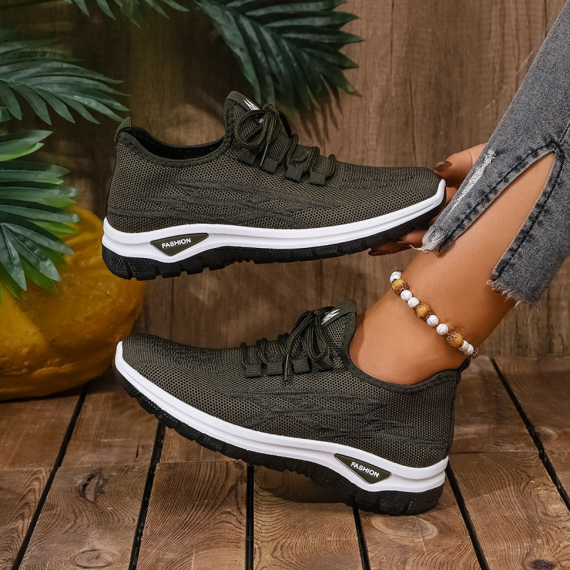 Ženske platforme s prozračnim mrežastim gornjim dijelom, vezanje sprijeda, okrugli vrh, niski potplat