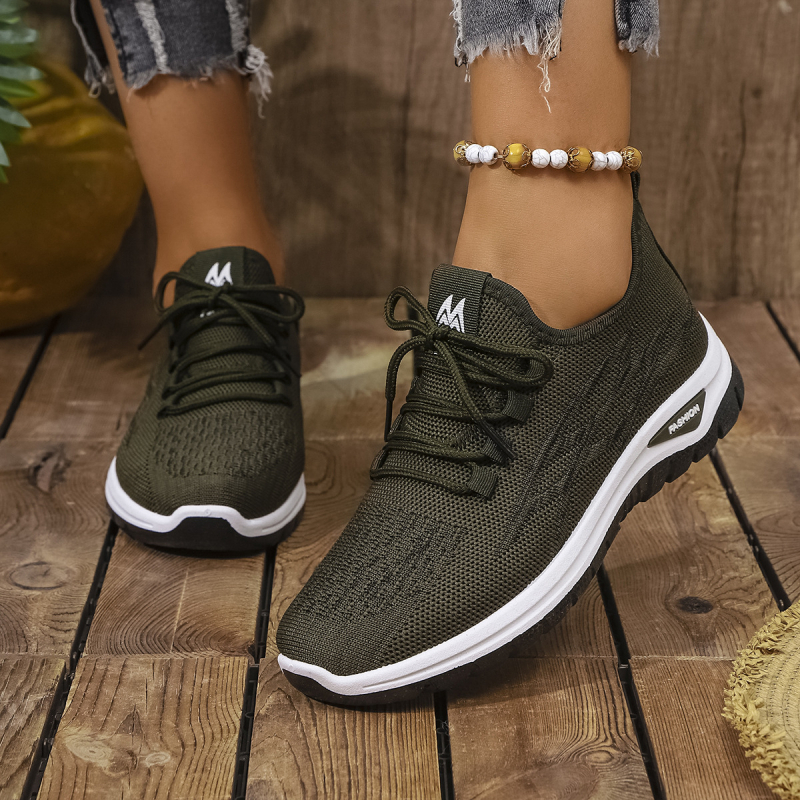 Ženske platforme s prozračnim mrežastim gornjim dijelom, vezanje sprijeda, okrugli vrh, niski potplat