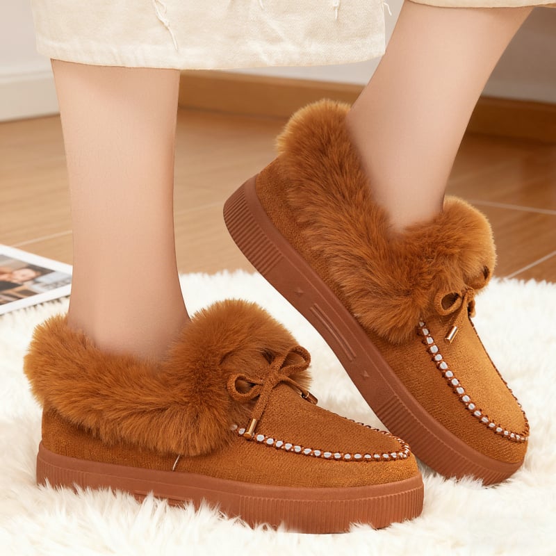 Női téli csizma velúr felsőrésszel, műszőrme bélés, alacsony szár, slip-on