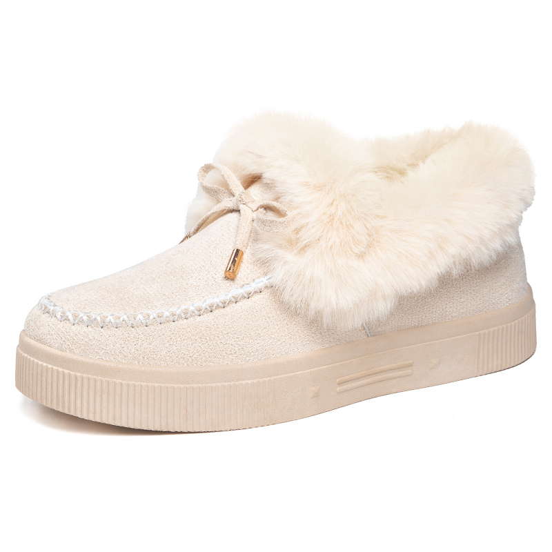 Női téli csizma velúr felsőrésszel, műszőrme bélés, alacsony szár, slip-on