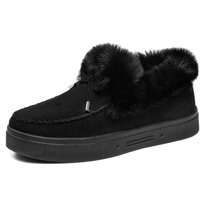 Női téli csizma velúr felsőrésszel, műszőrme bélés, alacsony szár, slip-on