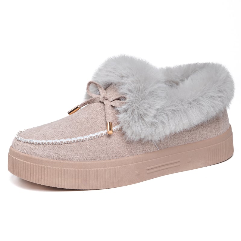 Női téli csizma velúr felsőrésszel, műszőrme bélés, alacsony szár, slip-on
