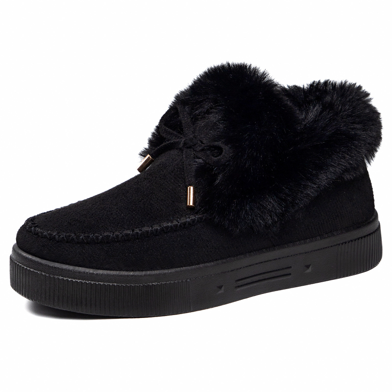 Női téli csizma velúr felsőrésszel, műszőrme bélés, alacsony szár, slip-on