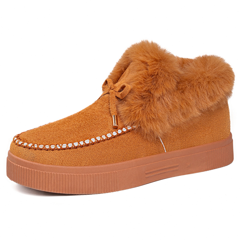 Női téli csizma velúr felsőrésszel, műszőrme bélés, alacsony szár, slip-on