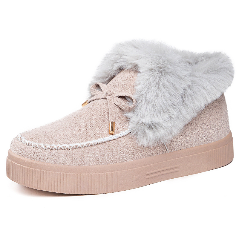 Női téli csizma velúr felsőrésszel, műszőrme bélés, alacsony szár, slip-on