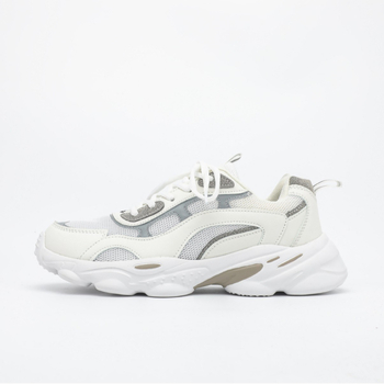 Pantofi sport unisex cu talpă groasă pentru creștere înălțimii, upper din PU+ plasă respirabilă, șireturi, talpă EVA