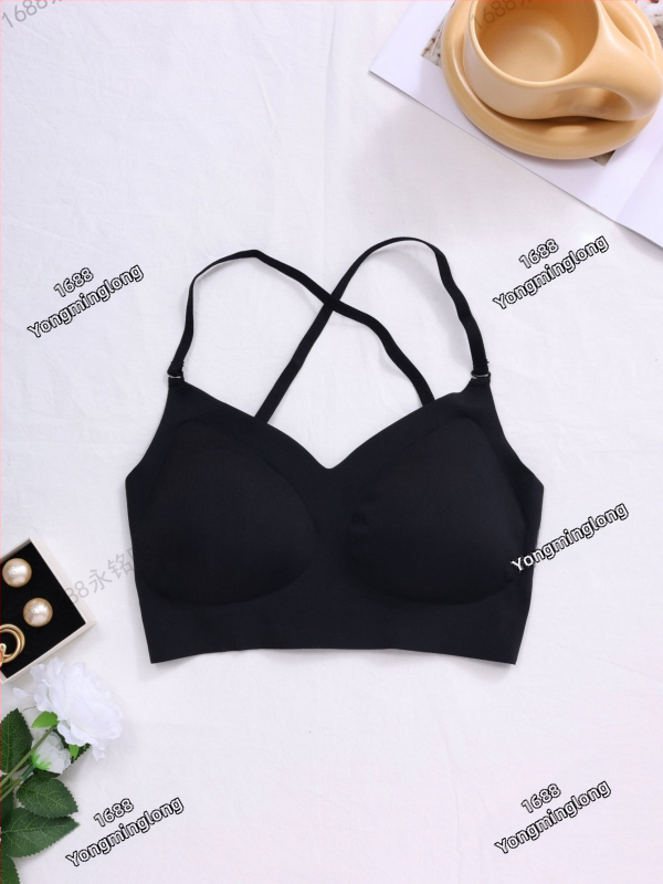 U-tvarovaná podprsenka na otvorený chrbát s push-up vložkami, bezšvový dizajn, pevné dvojité ramienka, nylon látka so spandex podšívkou