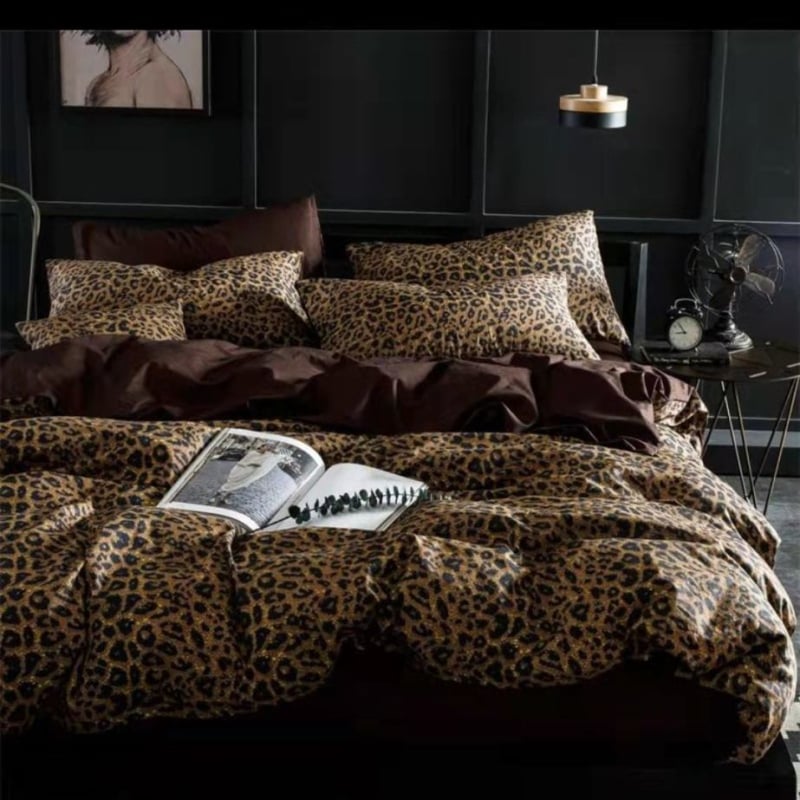 Štvordielna súprava bavlneného posteľného prádla, minimalistický nordický štýl, twill tkanina, reaktívna tlač a farbenie