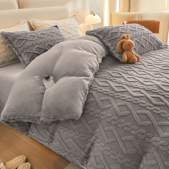 Чаршаф Milk Velvet, жакардово тъкане, модерен стил, реактивно боядисване