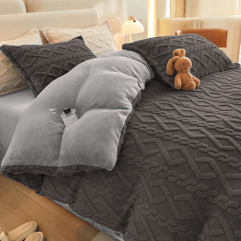 Чаршаф Milk Velvet, жакардово тъкане, модерен стил, реактивно боядисване