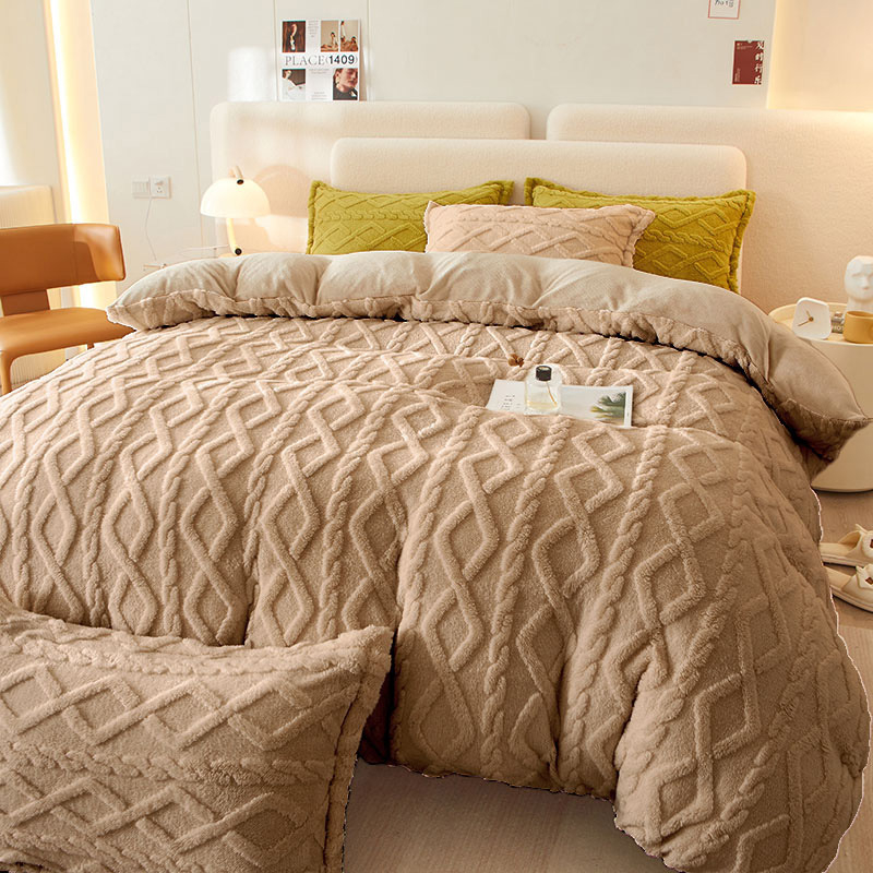 Чаршаф Milk Velvet, жакардово тъкане, модерен стил, реактивно боядисване