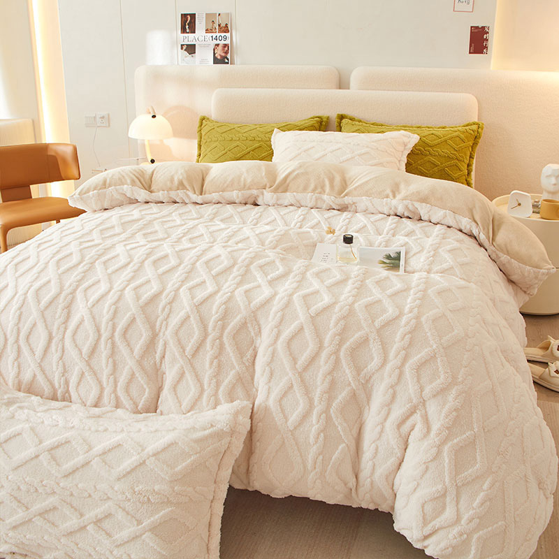 Чаршаф Milk Velvet, жакардово тъкане, модерен стил, реактивно боядисване