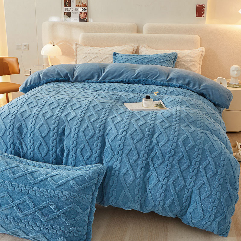 Чаршаф Milk Velvet, жакардово тъкане, модерен стил, реактивно боядисване